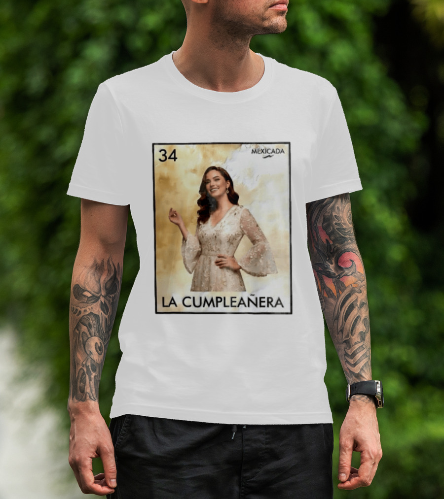 Mexicada 34 La Cumpleañera Loteria Card Woman White Dress T-Shirt
