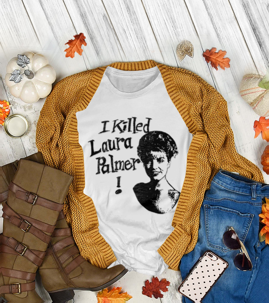 I Killed Laura Palmer Sheryl Lee High Contrast Bust Monochrome Stencil T-Shirt