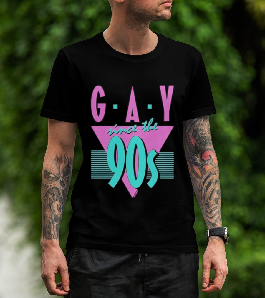 GAY Since The 90s Pink Triangle Retro Pride T-Shirt