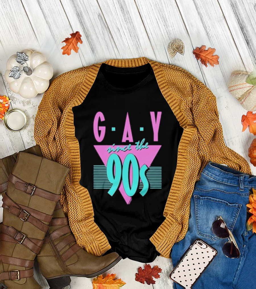 GAY Since The 90s Pink Triangle Retro Pride T-Shirt