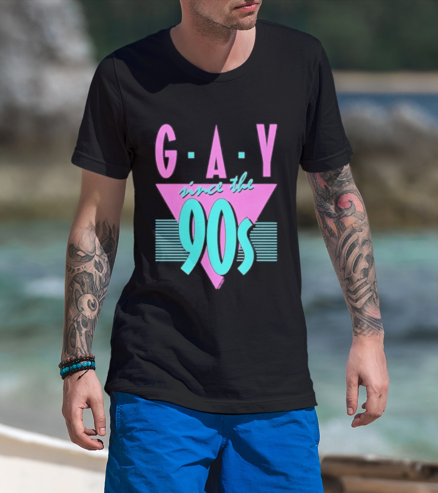 GAY Since The 90s Pink Triangle Retro Pride T-Shirt