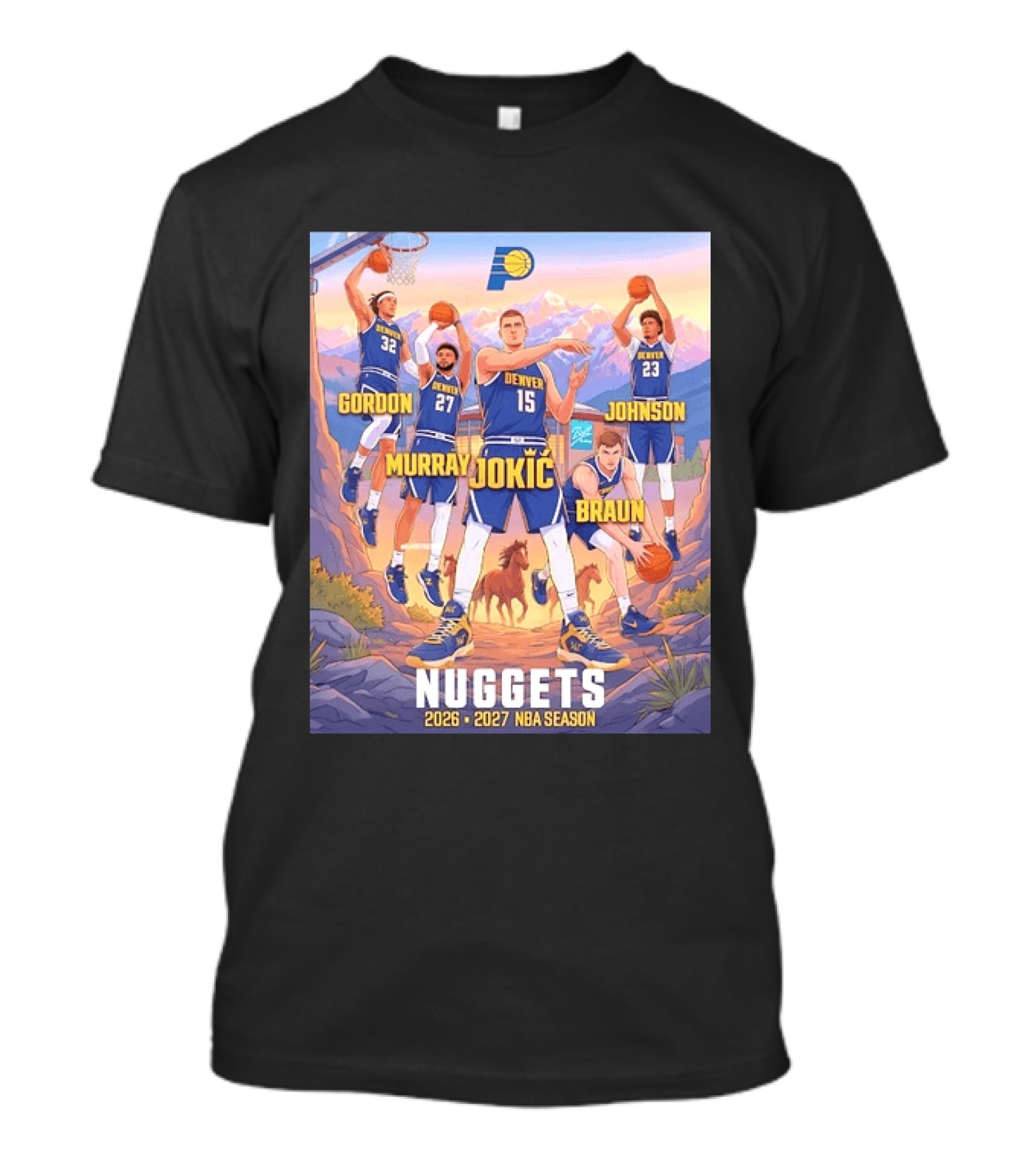 Jokic Murray Gordon Braun Johnson Nuggets 2026 2027 NBA Season T-Shirt