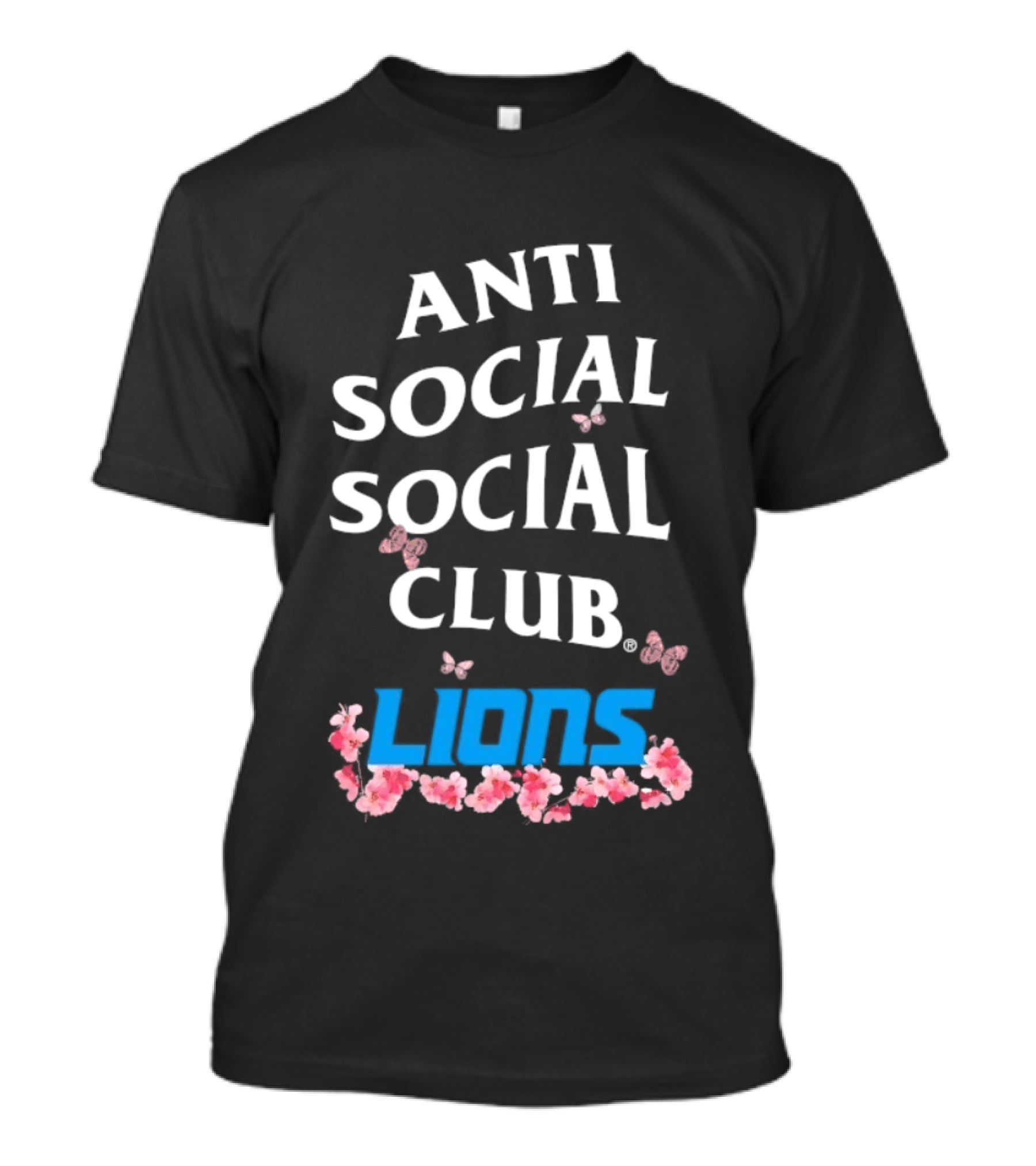 Anti Social Social Club Detroit Lions Floral Butterfly T-Shirt