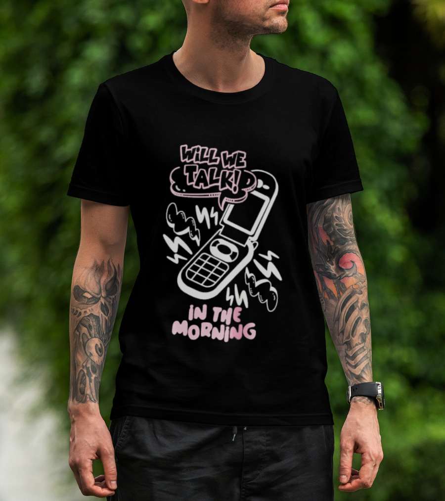Will We Talk In The Morning Flip Phone Y2K Retro Pink Aesthetic T-Shirt