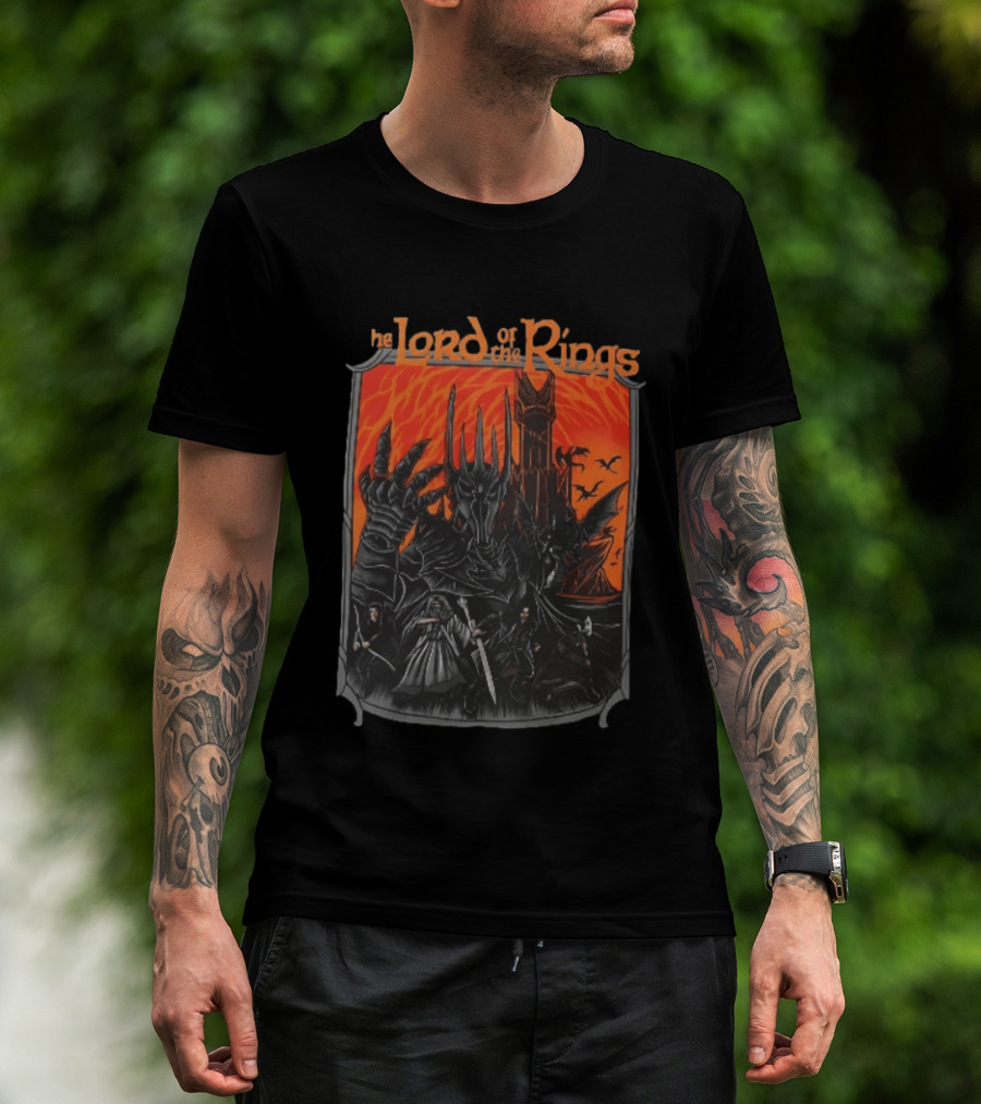 The Lord Of The Rings Sauron Aragorn Legolas Gandalf Gimli Fellowship Movie T-Shirt