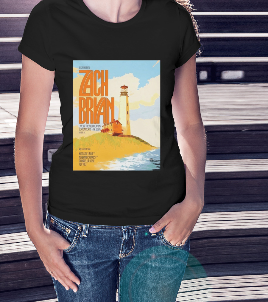 Zach Bryan Live At The Woodlands September 18 19 2026 Dover DE Kings Of Leon Alabama Shakes Gabriella Rose Feyi Fuli Concert T-Shirt