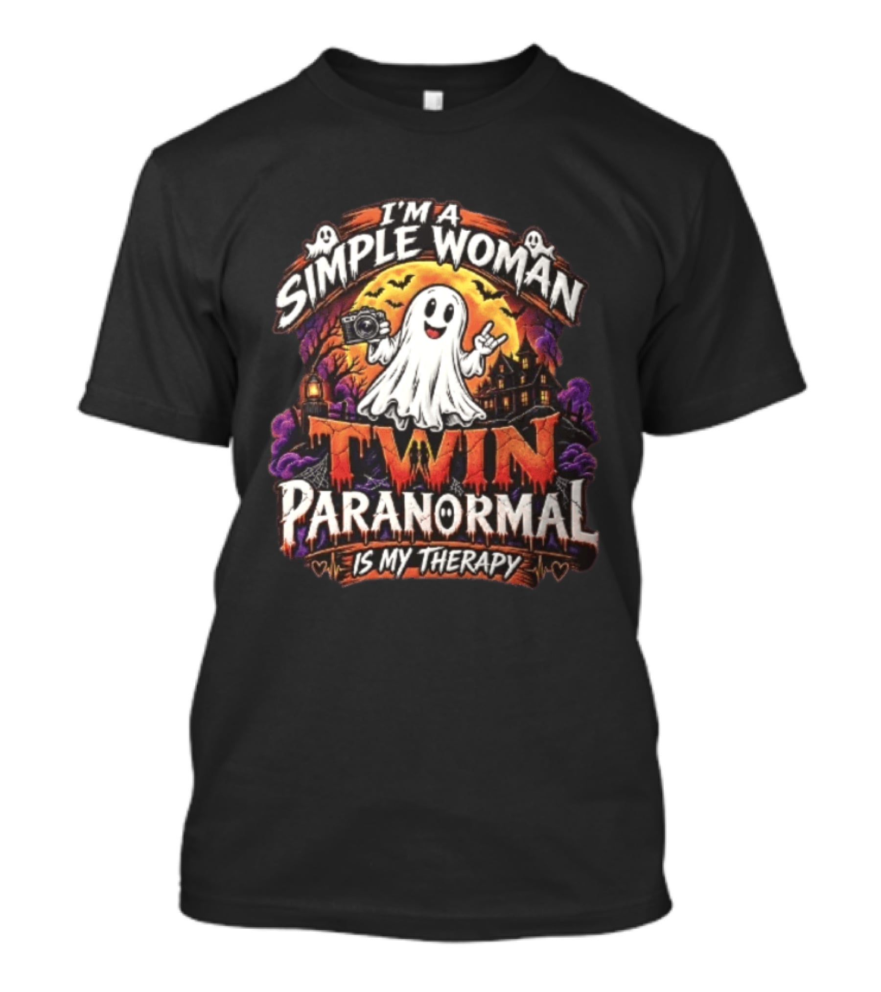 Twin Paranormal I Am A Simple Woman Is My Therapy T-Shirt