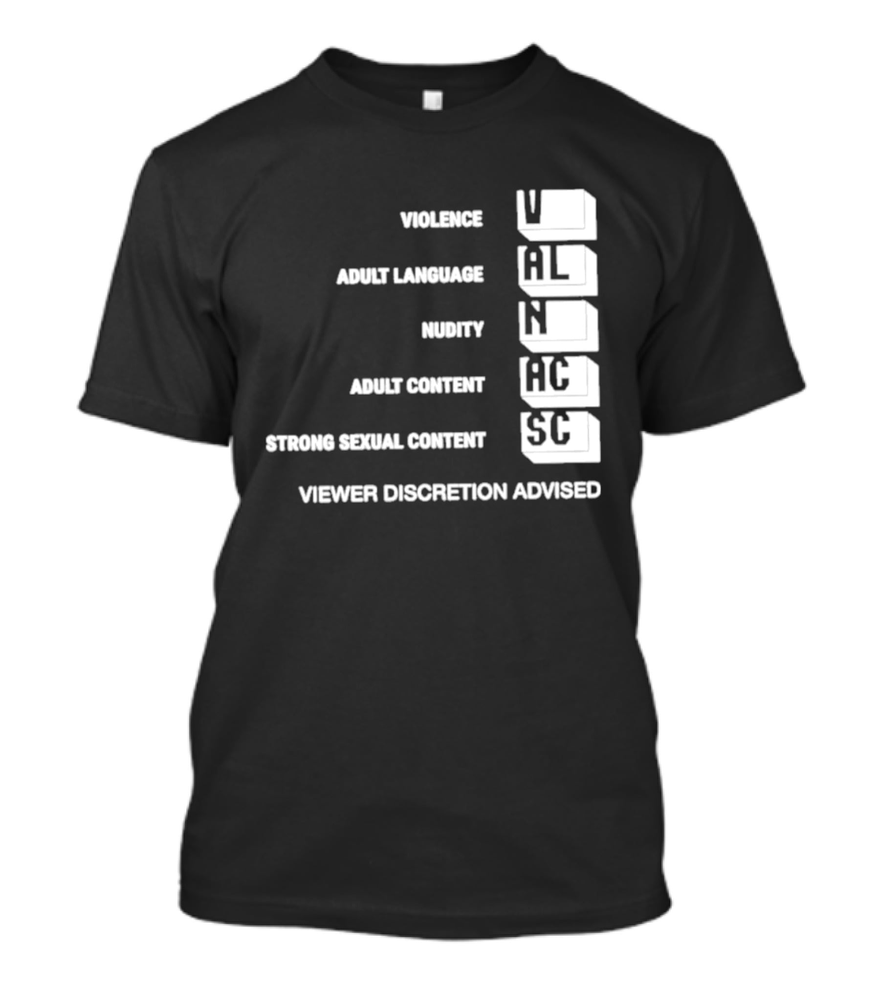 Viewer Discretion Advised Violence Adult Language Nudity Sexual Content T-Shirt