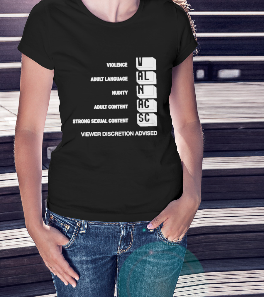 Viewer Discretion Advised Violence Adult Language Nudity Sexual Content T-Shirt
