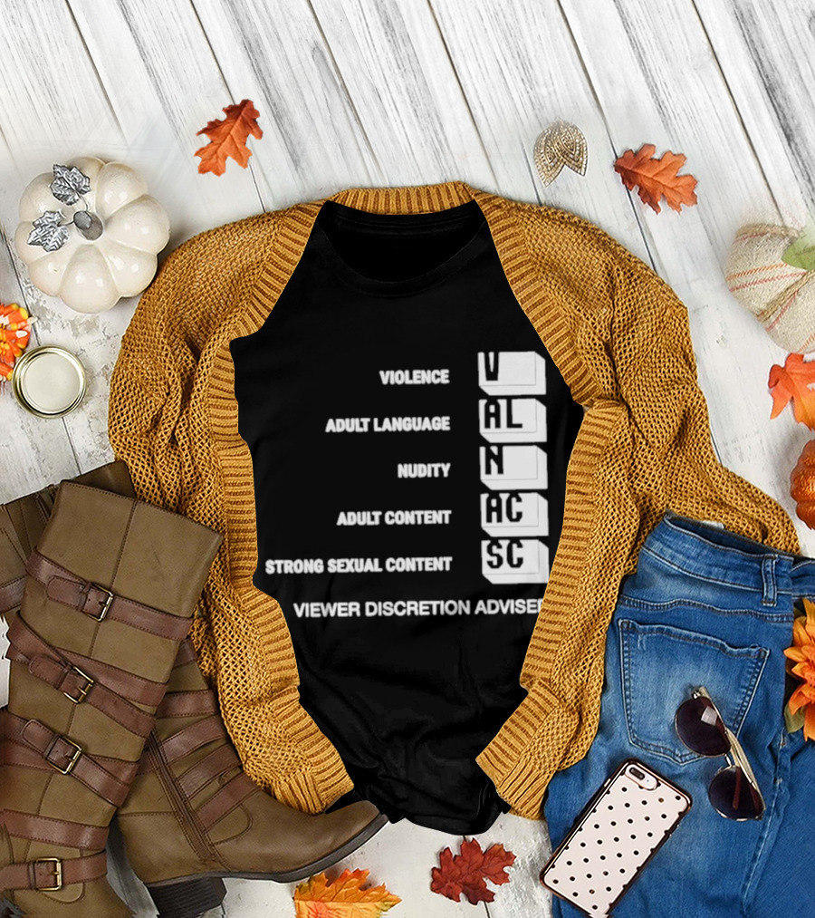 Viewer Discretion Advised Violence Adult Language Nudity Sexual Content T-Shirt