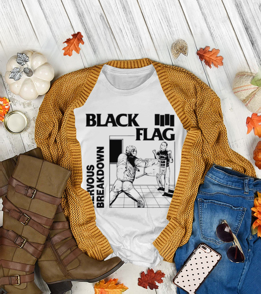 Black Flag Nervous Breakdown Punk Rock Band Iconic Album Cover T-Shirt