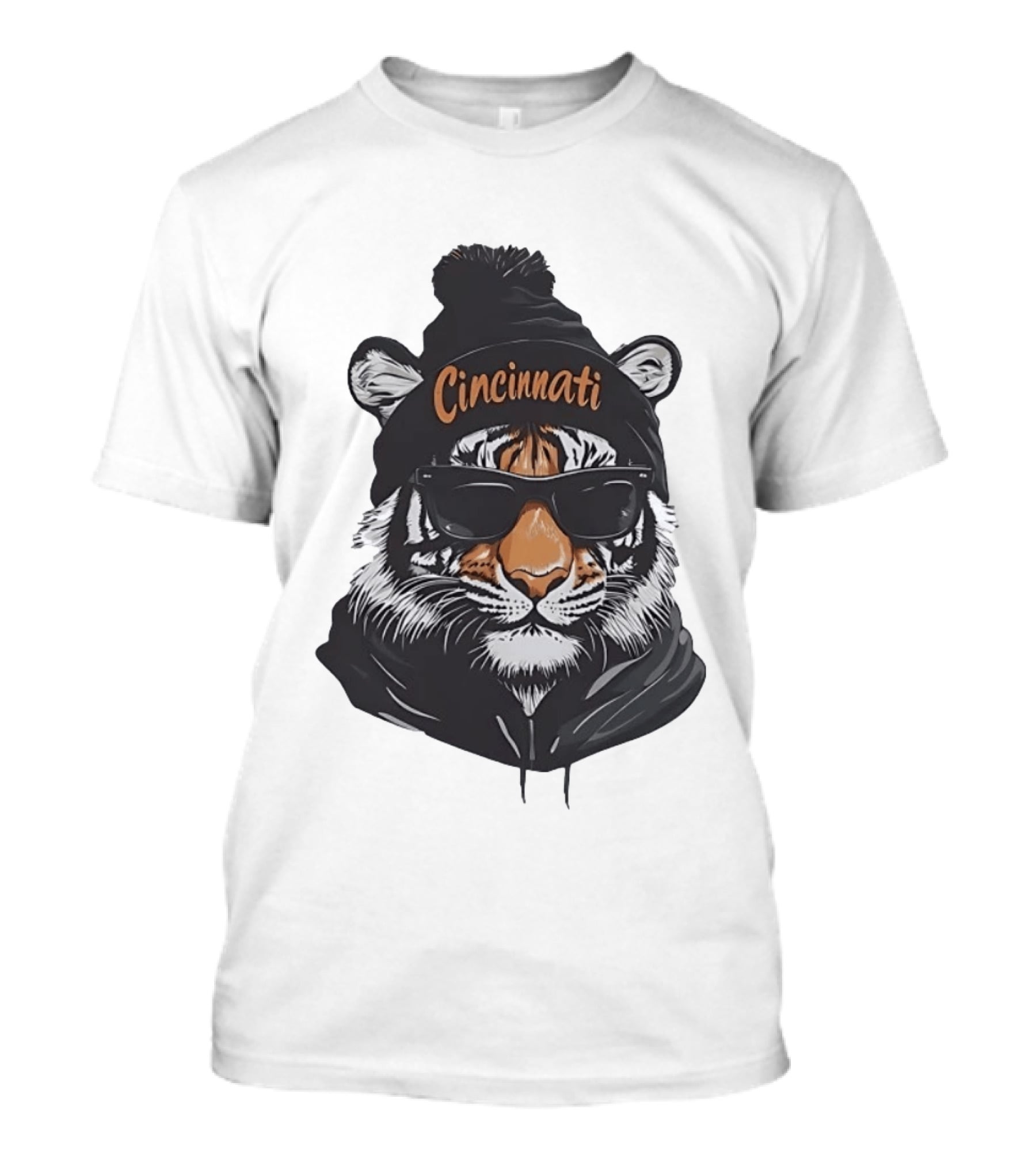 Cincinnati Tiger Beanie With Sunglasses T-Shirt