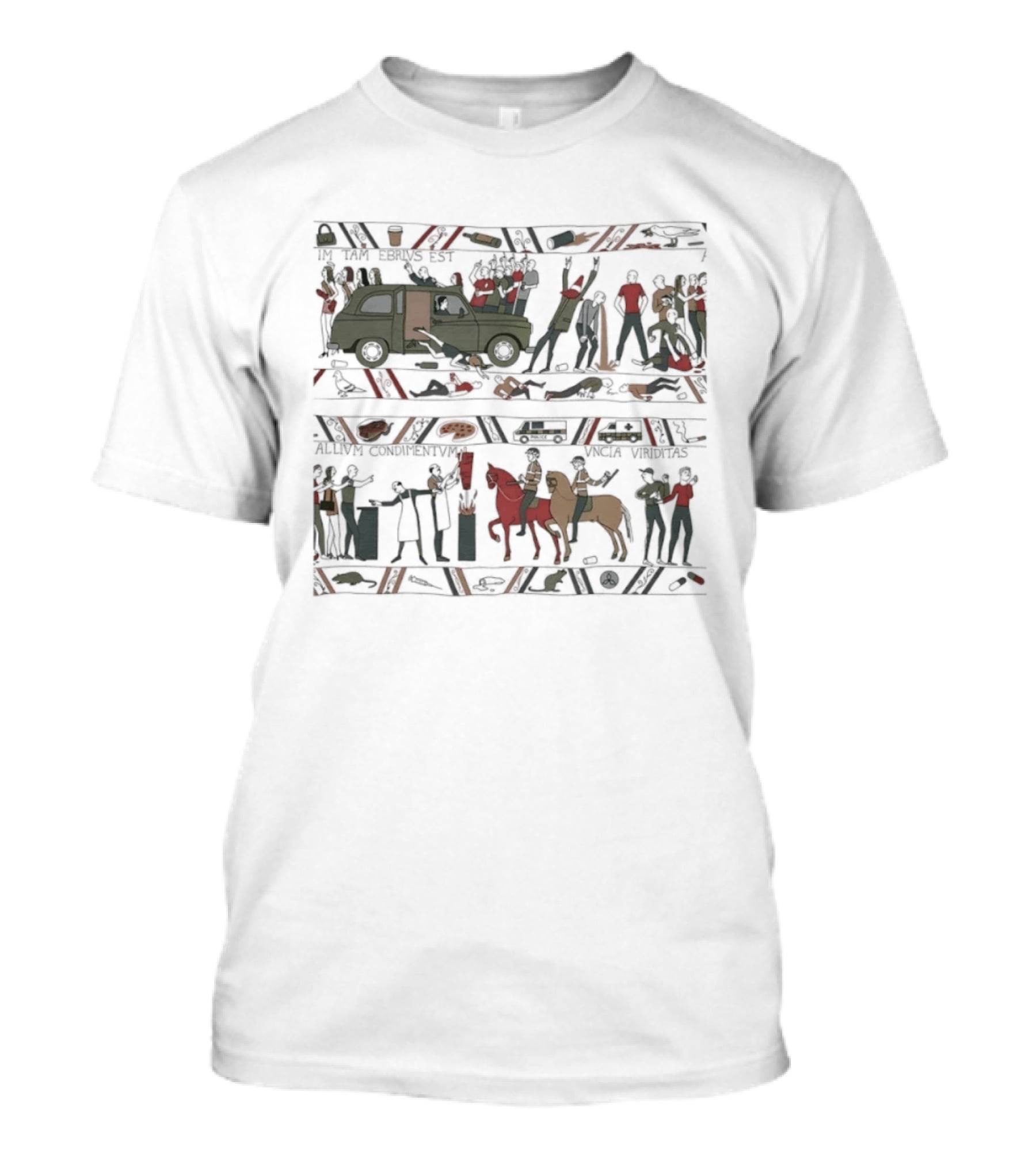 I'm Tam Ebrivs Est Allivm Condimentvm Vncia Viriditas Tapestry T-Shirt