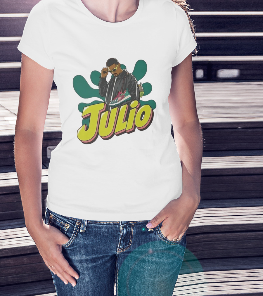 Julio Cool Streetwear Style With Trendy Sneakers T-Shirt