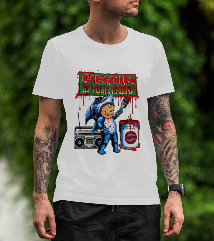 Santa Cruz Drain Is Your Friend Shark Baby Boombox T-Shirt