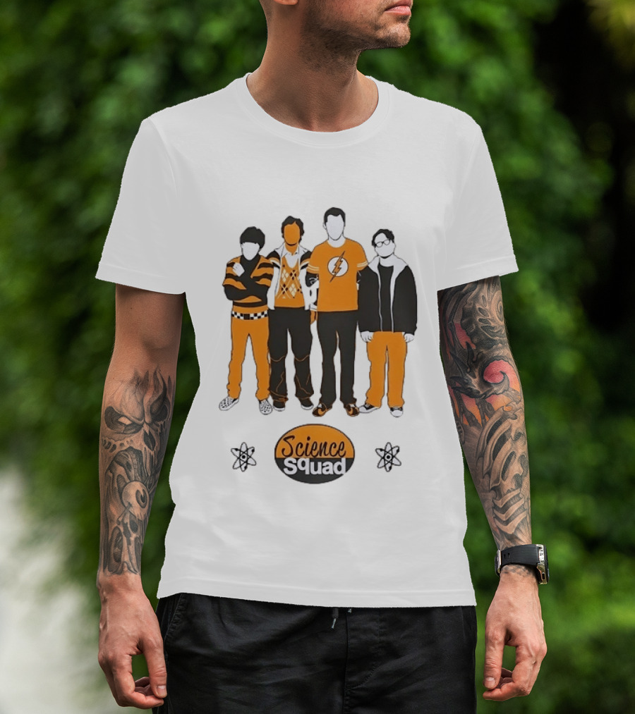 Science Squad The Big Bang Theory Cast Sheldon Cooper Lightning Bolt T-Shirt