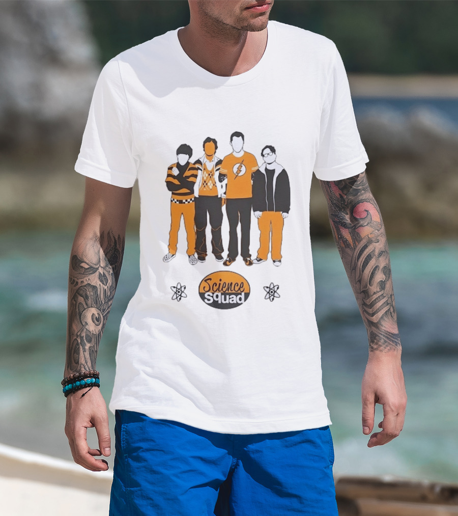 Science Squad The Big Bang Theory Cast Sheldon Cooper Lightning Bolt T-Shirt