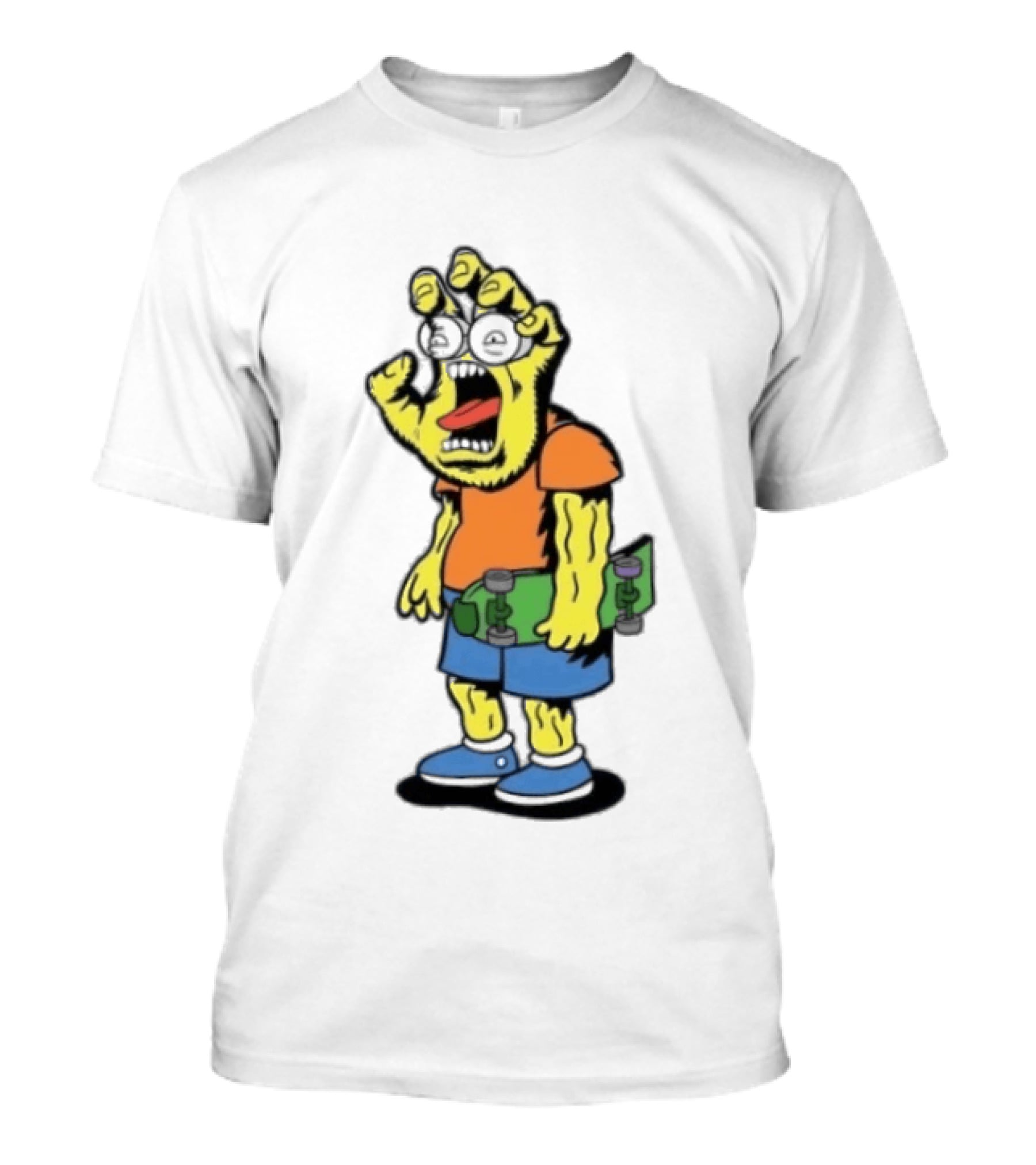 Screaming Hans The Simpsons Bootleg Character With Skateboard T-Shirt