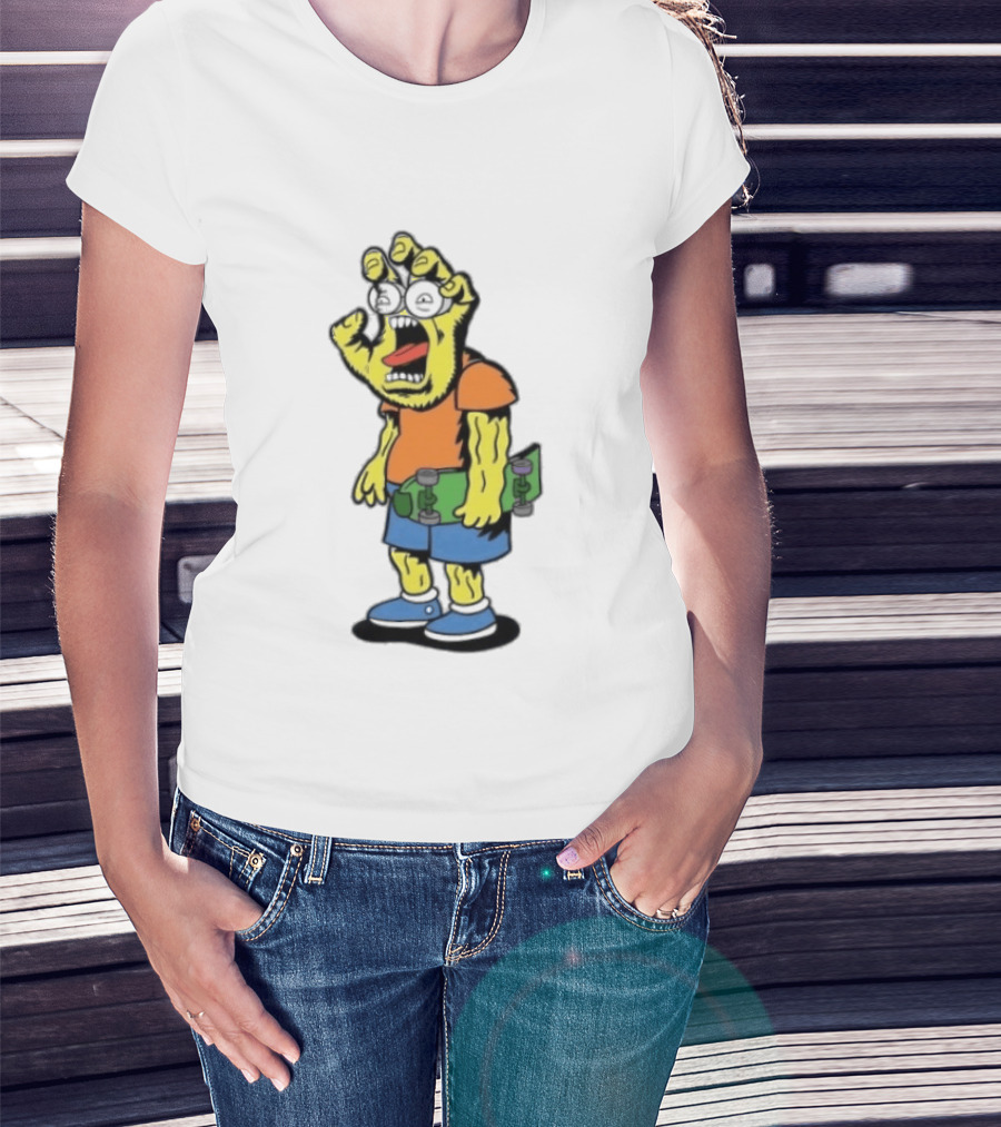 Screaming Hans The Simpsons Bootleg Character With Skateboard T-Shirt