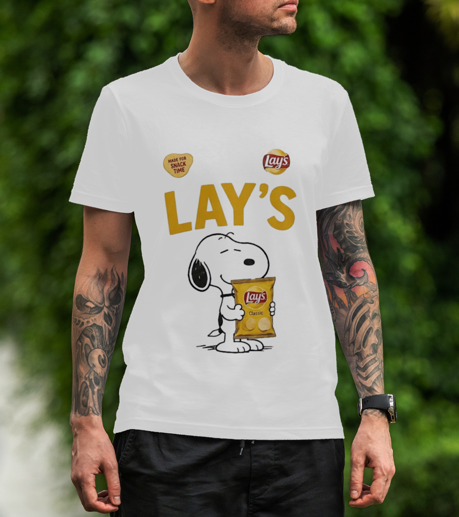 Snoopy Lay's Classic Made For Snack Time Peanuts T-Shirt