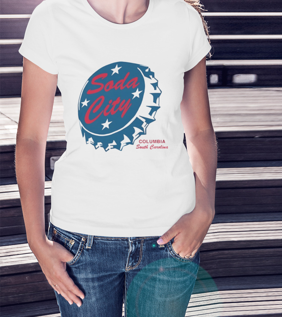 Soda City Columbia South Carolina Bottle Cap Stars T-Shirt