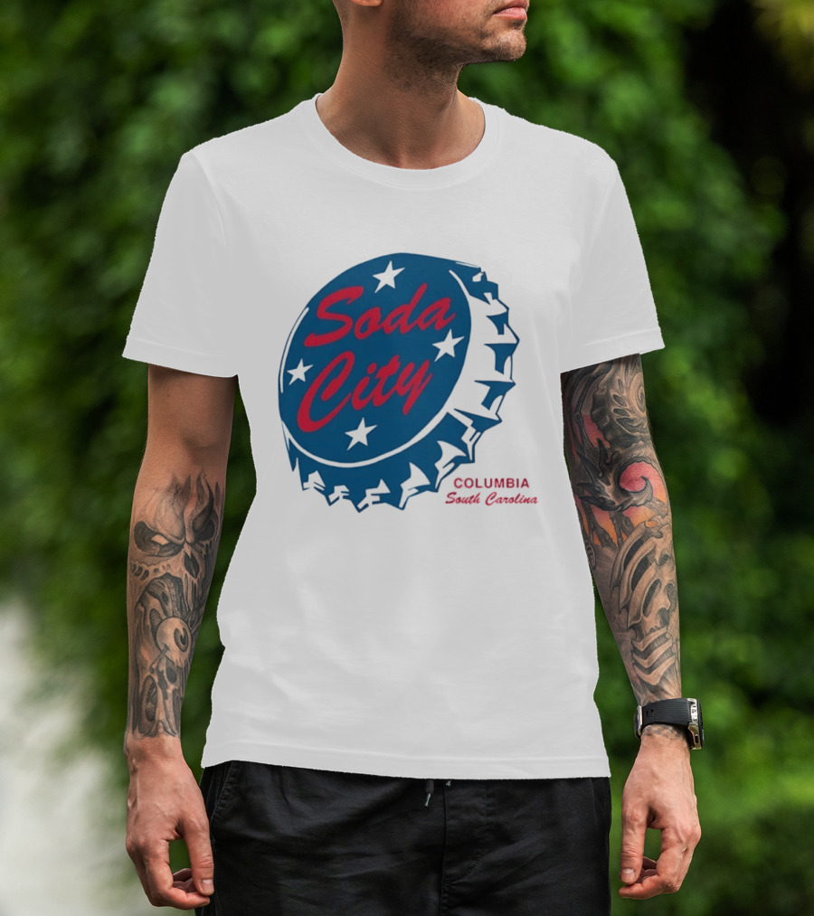 Soda City Columbia South Carolina Bottle Cap Stars T-Shirt