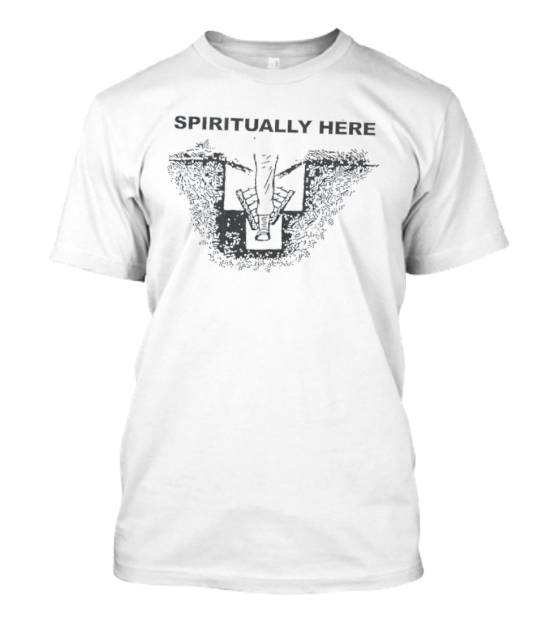 Spiritually Here Minimalist Humor Meme T-Shirt
