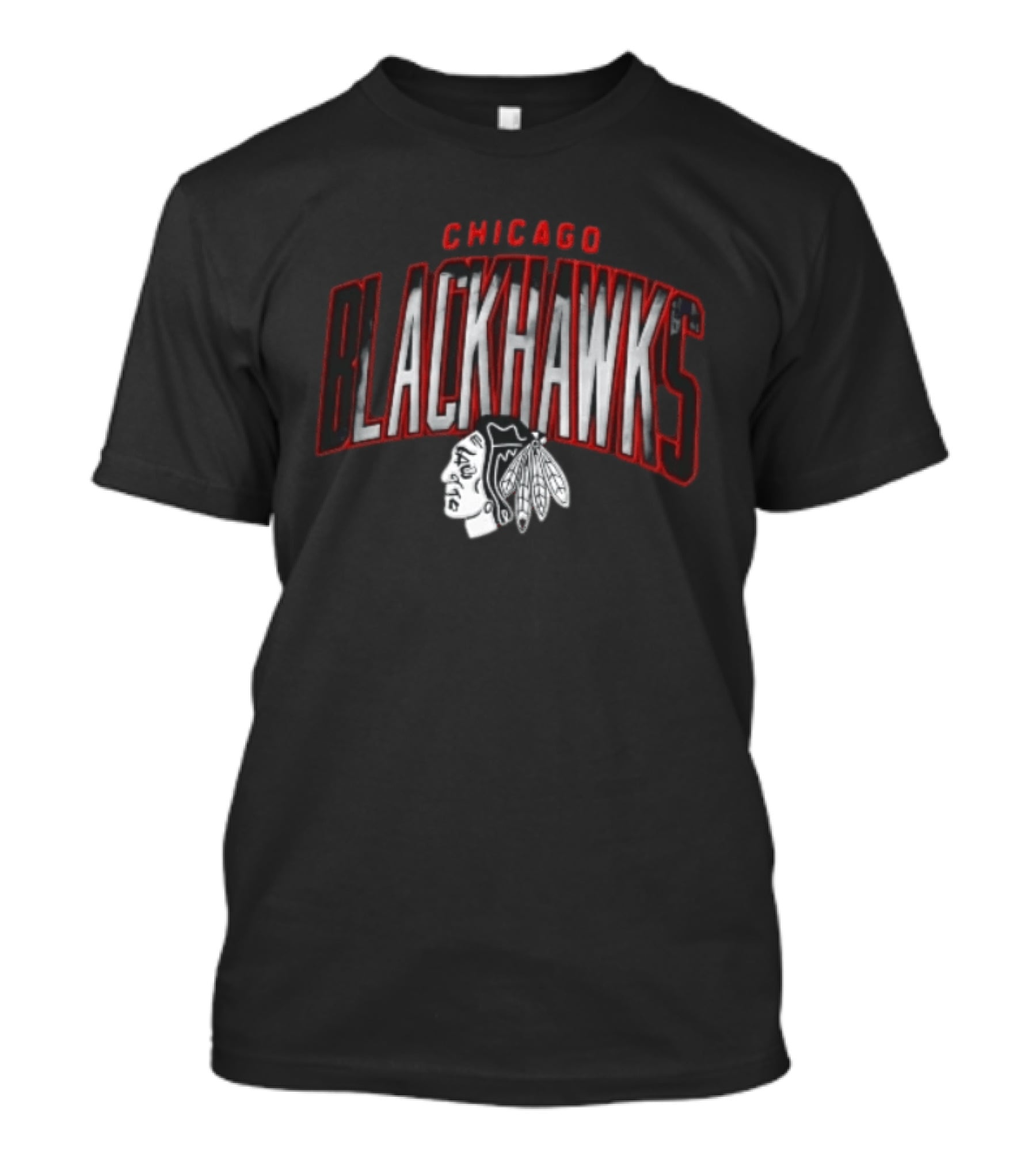 Chicago Blackhawks NHL Arched Smoky Monochrome T-Shirt