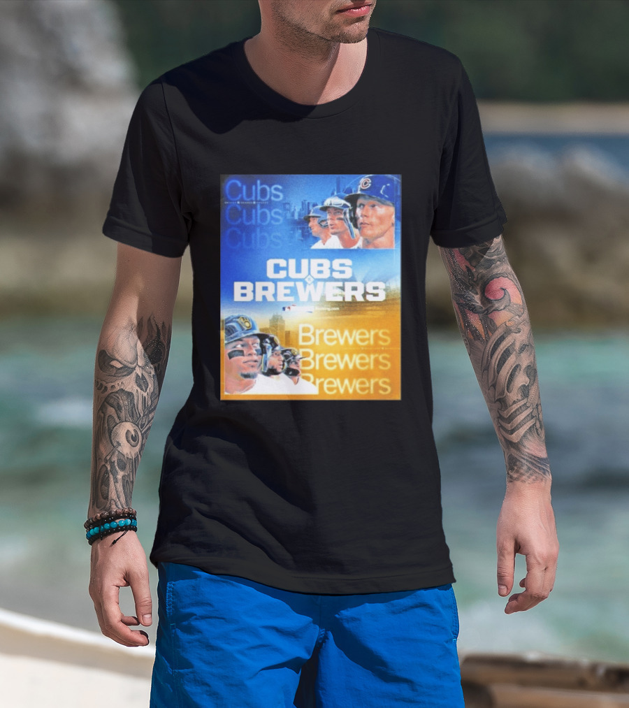Chicago Cubs Brewers MLB Rivalry Matchup Highlights T-Shirt