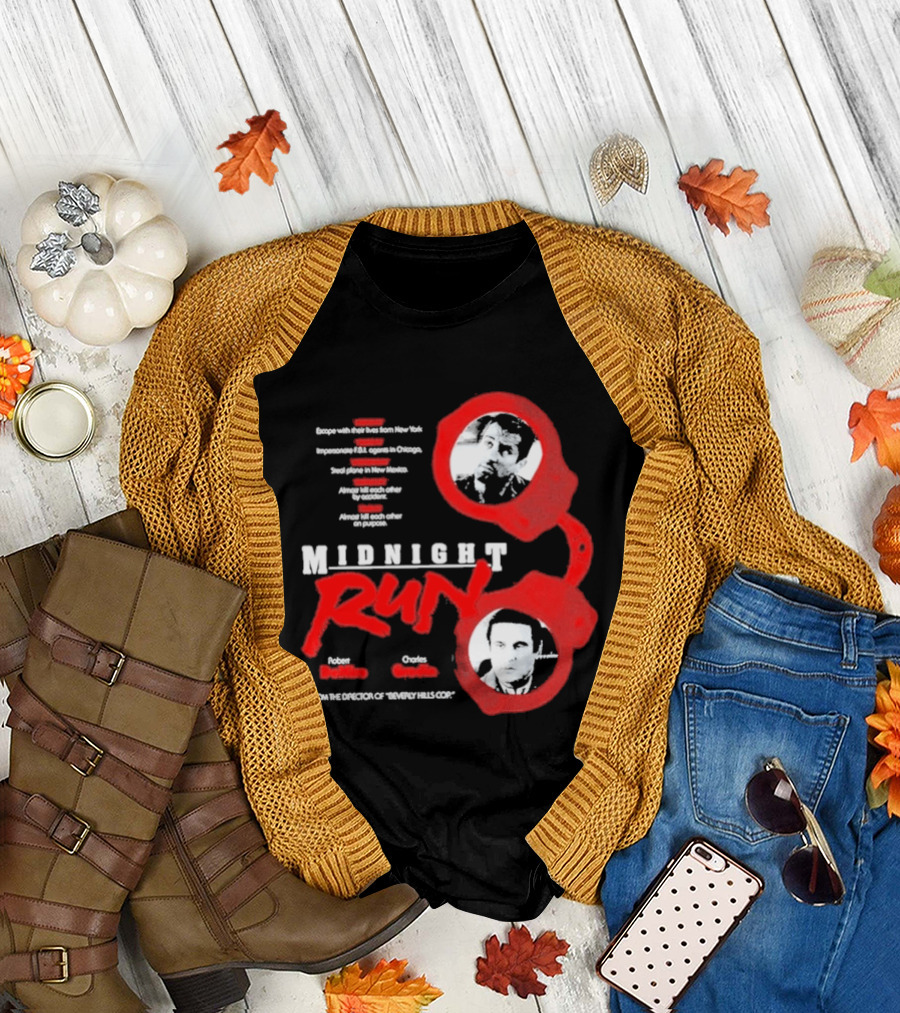Robert De Niro Charles Grodin Midnight Run Handcuffs Movie T-Shirt