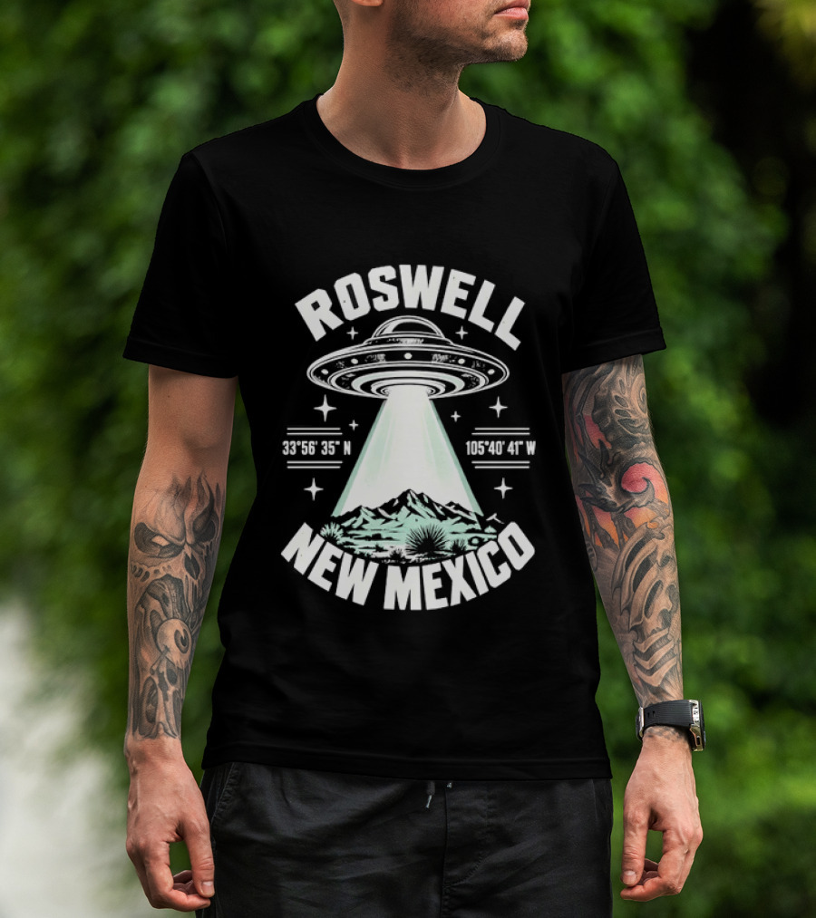 Roswell New Mexico UFO Coordinates Alien T-Shirt