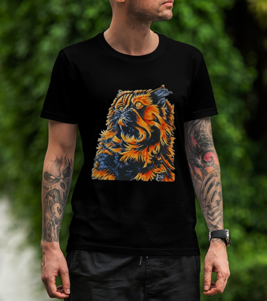 Fluffy Orange Black Tortoiseshell Persian Cat Painting 8/26 T-Shirt