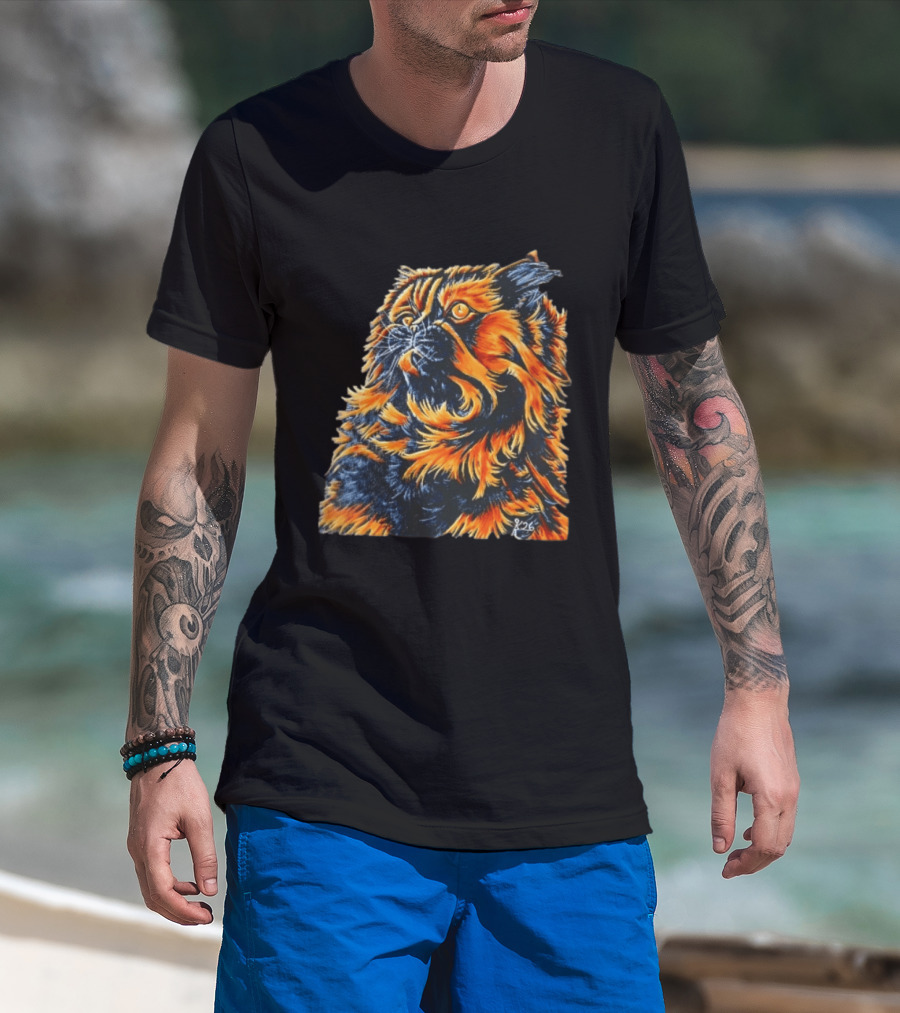 Fluffy Orange Black Tortoiseshell Persian Cat Painting 8/26 T-Shirt