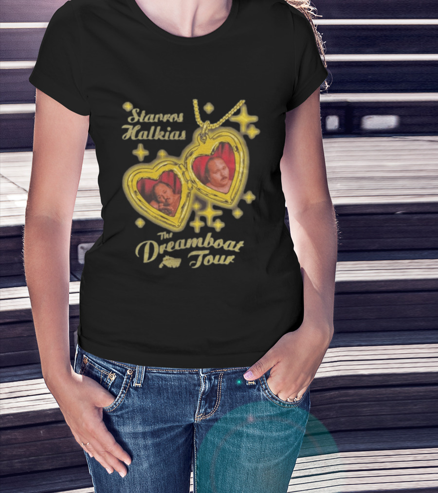 Stavros Halkias The Dreamboat Tour Heart Locket Necklace Stars T-Shirt