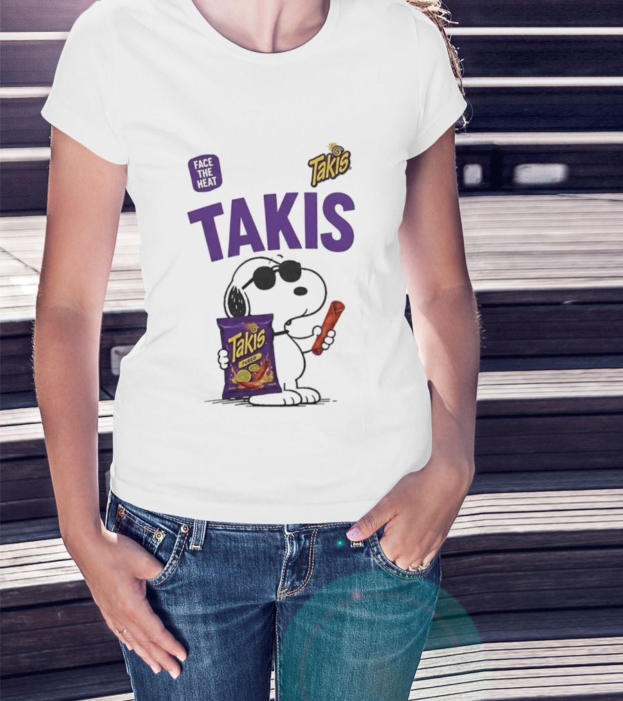 Takis Fuego Peanuts Face The Heat Snoopy Iconic Collaboration T-Shirt
