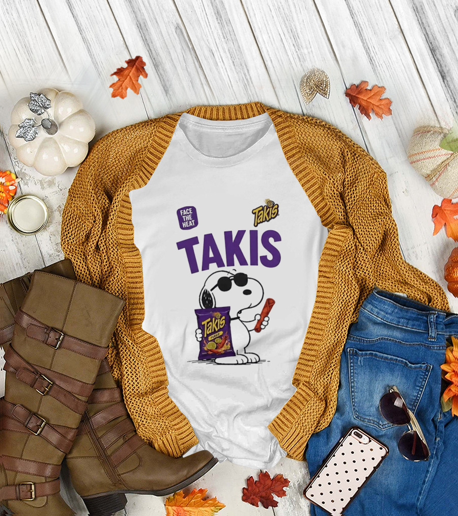 Takis Fuego Peanuts Face The Heat Snoopy Iconic Collaboration T-Shirt