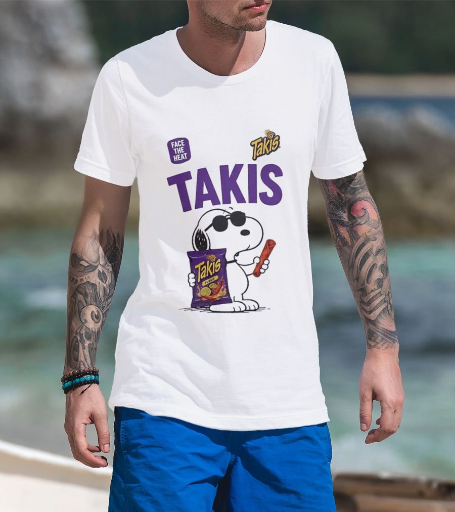 Takis Fuego Peanuts Face The Heat Snoopy Iconic Collaboration T-Shirt