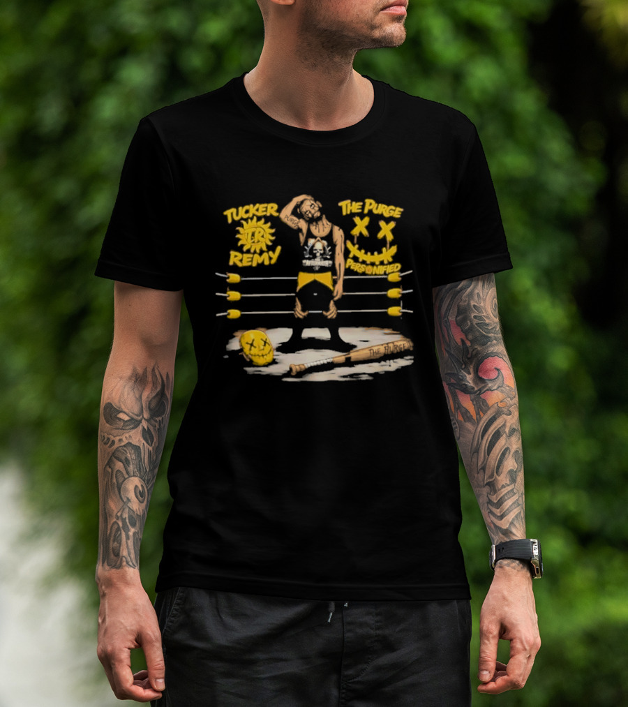 Tucker Remy The Purge Personified Wrestling Ring Bat Sun Sunflowers T-Shirt