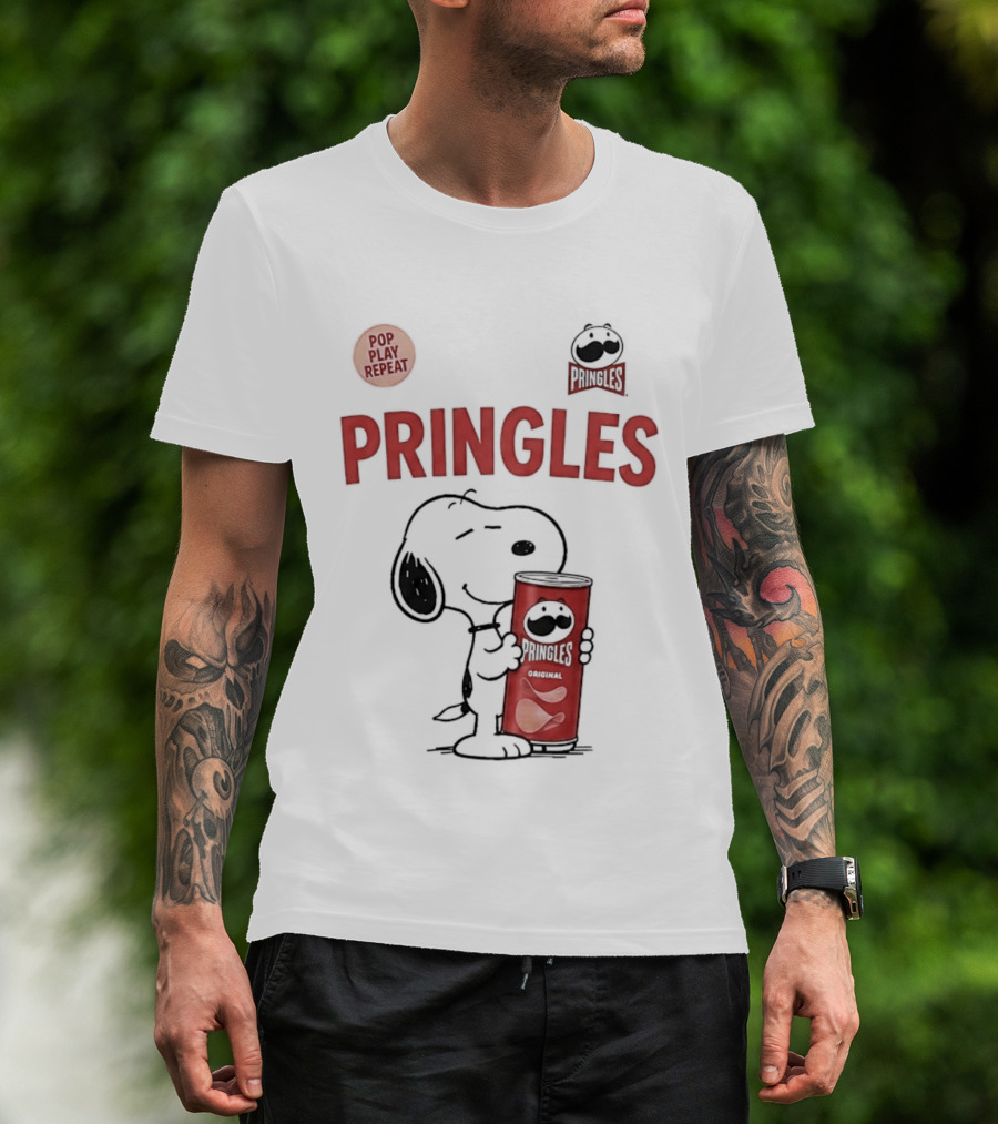 Snoopy Pringles Pop Play Repeat T-Shirt