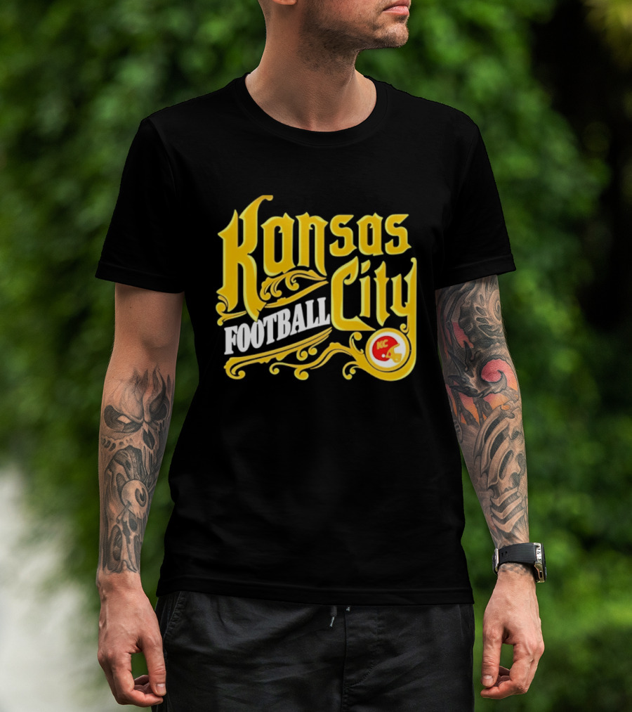 Kansas City Football City KC Chiefs Helmet T-Shirt