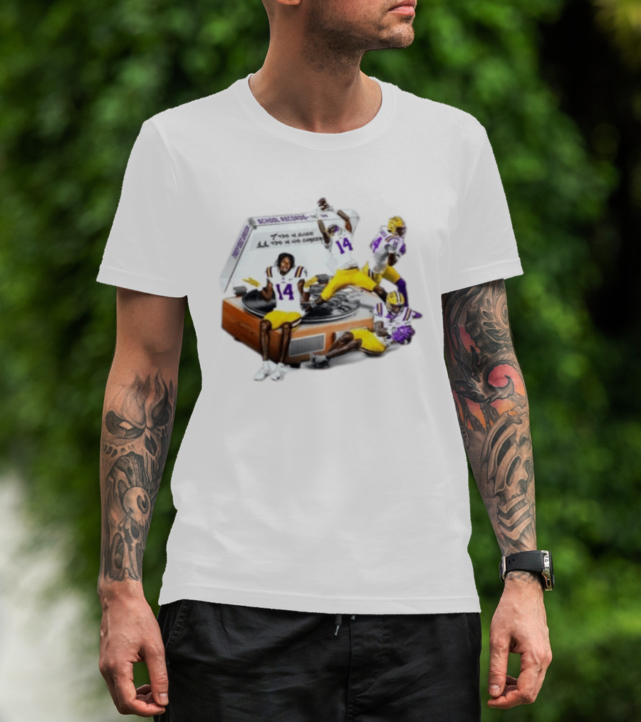 LSU Football Trey'Dez Green Touchdowns School Records Collage T-Shirt