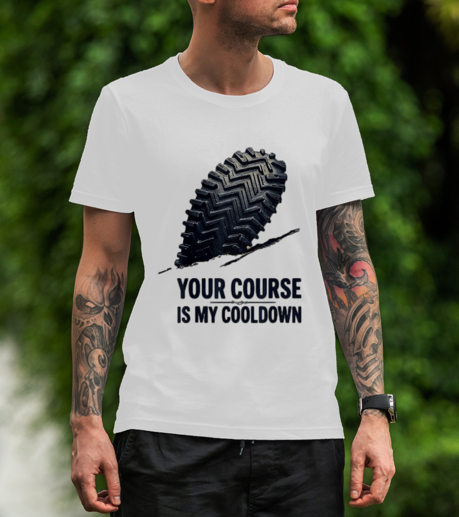Your Course Is My Cooldown Trail Running Footprint T-Shirt
