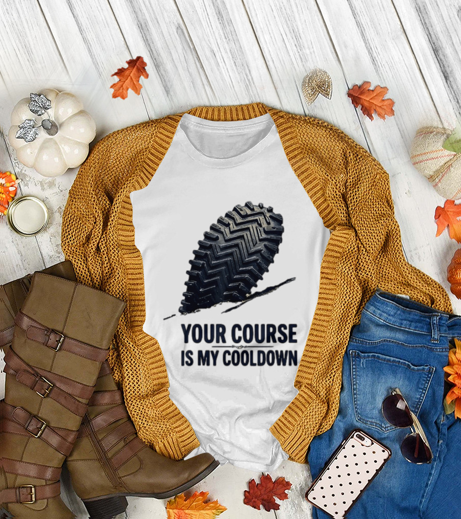 Your Course Is My Cooldown Trail Running Footprint T-Shirt