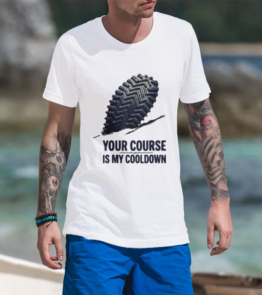 Your Course Is My Cooldown Trail Running Footprint T-Shirt