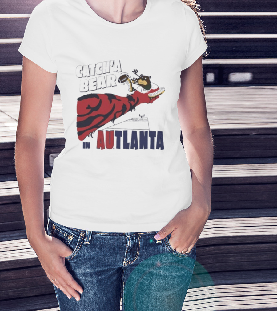 Catch'a Bear Auburn Tigers Vs Baylor Bears AUTlanta Tiger Stripe Football T-Shirt