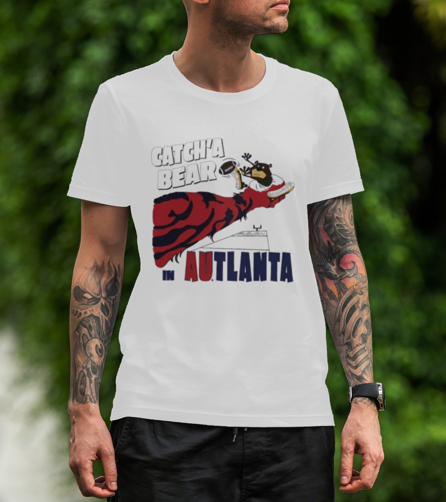Catch'a Bear Auburn Tigers Vs Baylor Bears AUTlanta Tiger Stripe Football T-Shirt