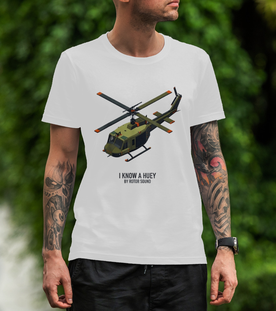 I Know A Huey UH 1 Iroquois By Rotor Sound Helicopter T-Shirt