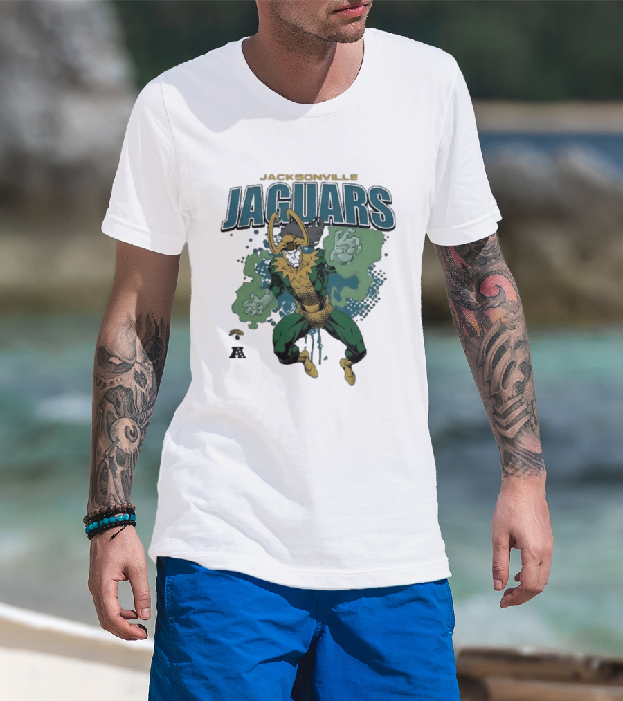 Jacksonville Jaguars Loki Marvel Crossover NFL Collaboration T-Shirt