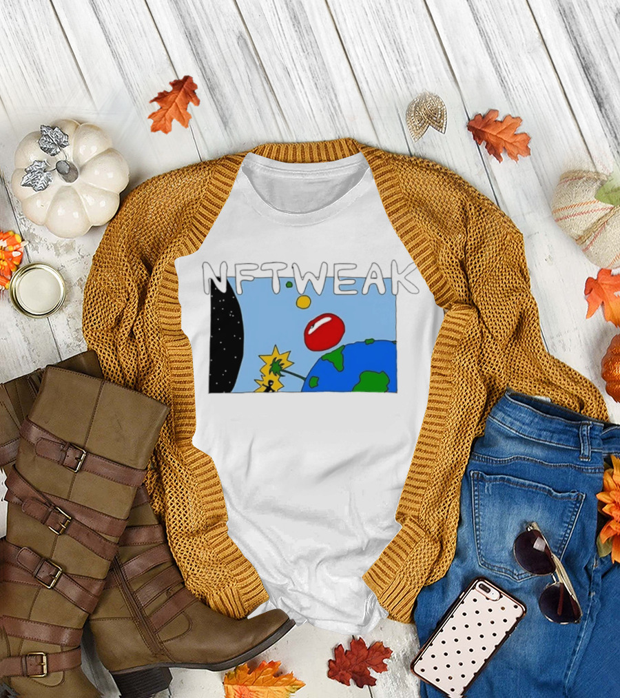 NFTWEAK Space Planet Cartoon NFT Satire Earth T-Shirt