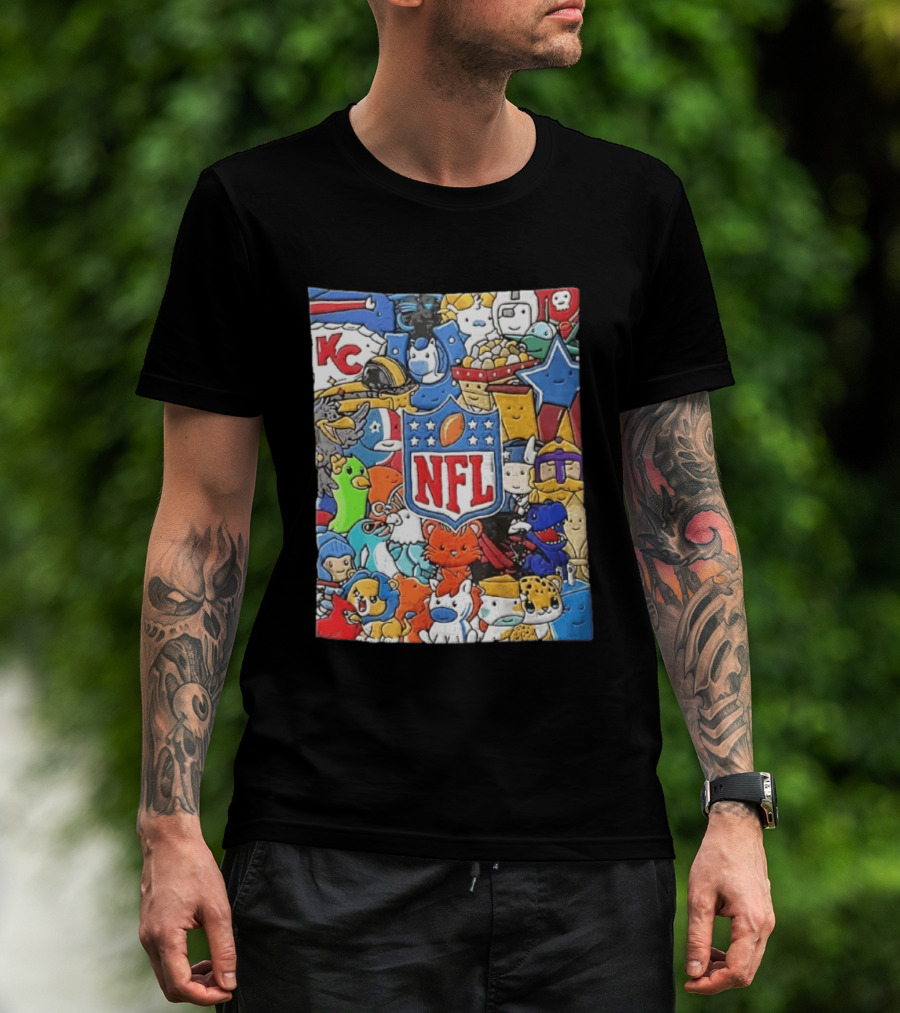 All 32 Teams Mascots Collection NFL KC Chiefs Steelers NCAA Dallas Cowboys MLB Vikings Jaguars T-Shirt